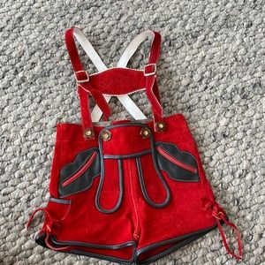 Kids Red Suede Lederhosen